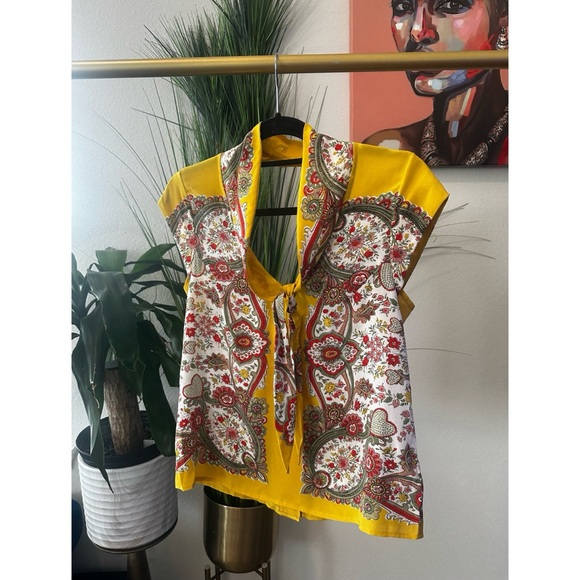Anthropologie Maeve Scarf-Printed Silk Blouse - Size 4 - Picture 7 of 14